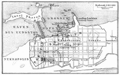 Plan des alten Alexandria.
