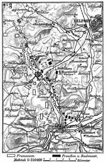 Kärtchen zur Belagerung von Belfort 1870–71.