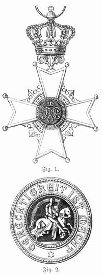 Fig. 1. Ritterkreuz des Ordens Bertolds I. Fig. 2. Mittelschild des Sternes vom Großkreuz.