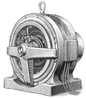 Fig. 2. Drehstrommotor der Allgemeinen Elektrizitäts-Gesellschaft, Modell HD für Leitungen bis 125 Pferdestärken.
