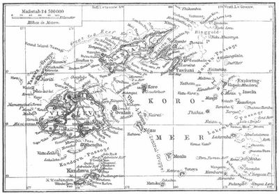 Karte der Fidschiinseln.