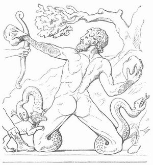 Giant (im Kampf mit Artemis, von einem Relief im Vatikan.)