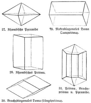 Kristallformen des rhombischen Systems.