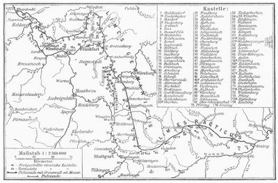 Karte des obergermanischen Limes.
