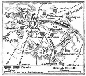 Kärtchen zur Schlacht bei Roßbach (5. November 1757).