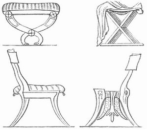 Antike Sessel und Stühle.