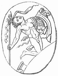 Dionysos mit dem Thyrsosstab (Kamee).