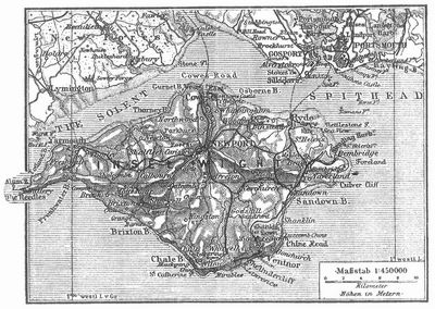 Karte der Insel Wight.