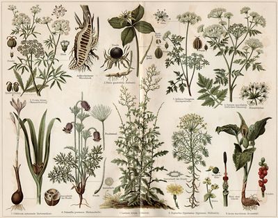 Giftpflanzen I. (Die Beschreibung der Pflanzen siehe unter den lateinischen Gattungsnamen.)