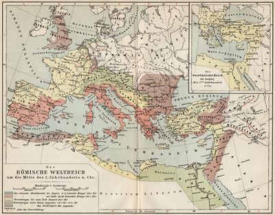 Das Römische Weltreich um die Mitte des 2. Jahrhunderts n. Chr.