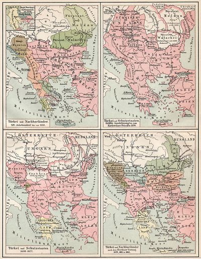 Karte zur Geschichte der Europäischen Türkei.